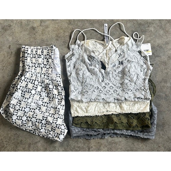 Free People Other - Free People/Intimately Free Lot Of 5 Seamless Lace  Bralette Bras NWT Shorts
